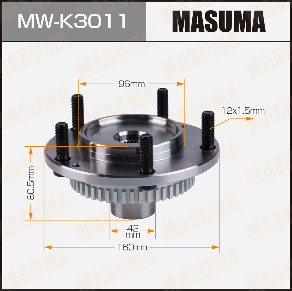 Ступица Kia Sorento 02-08 передняя (c ABS) Masuma