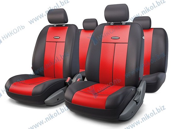 Чехлы универс AUTOPROFI TT полиэстер AIRBAG (9 предм) черный/красный М