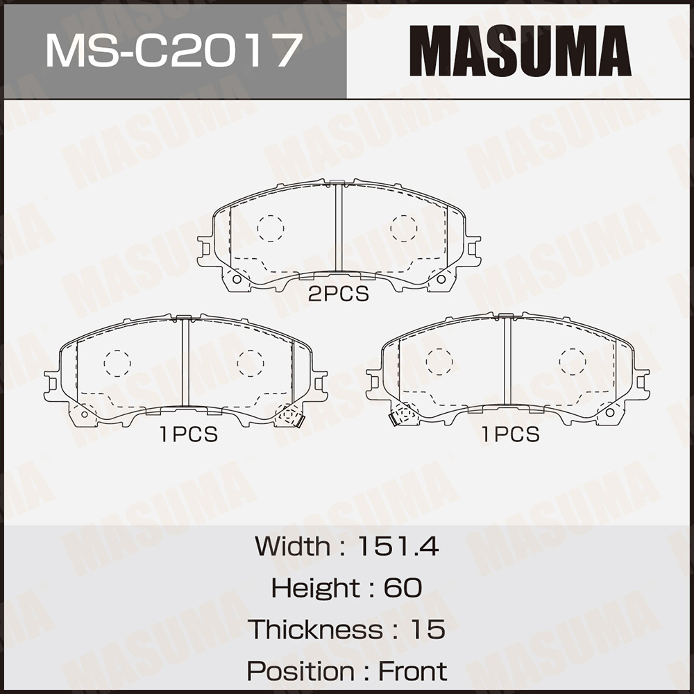 Колодки тормозные Infiniti Q50 (V37) 13-; Nissan X-Trail (T32) 13- передние Masuma