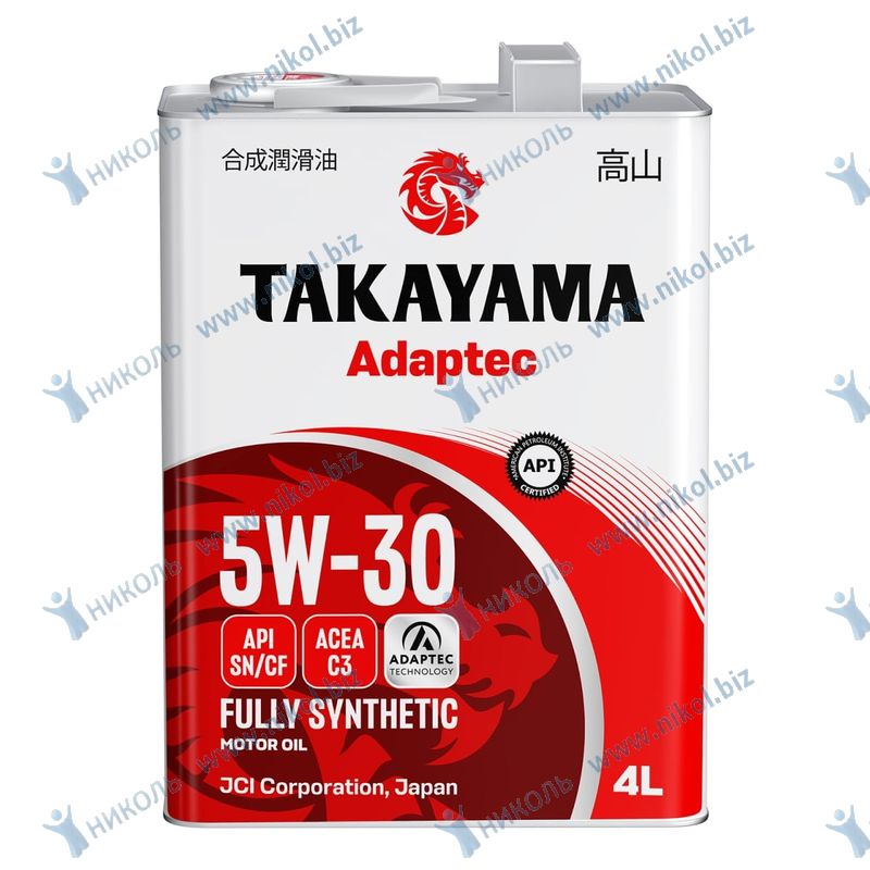 Масло моторное Takayama 5W-30 Adaptec A3/B4 SL/CF cинтетическое 4л металл 5W30