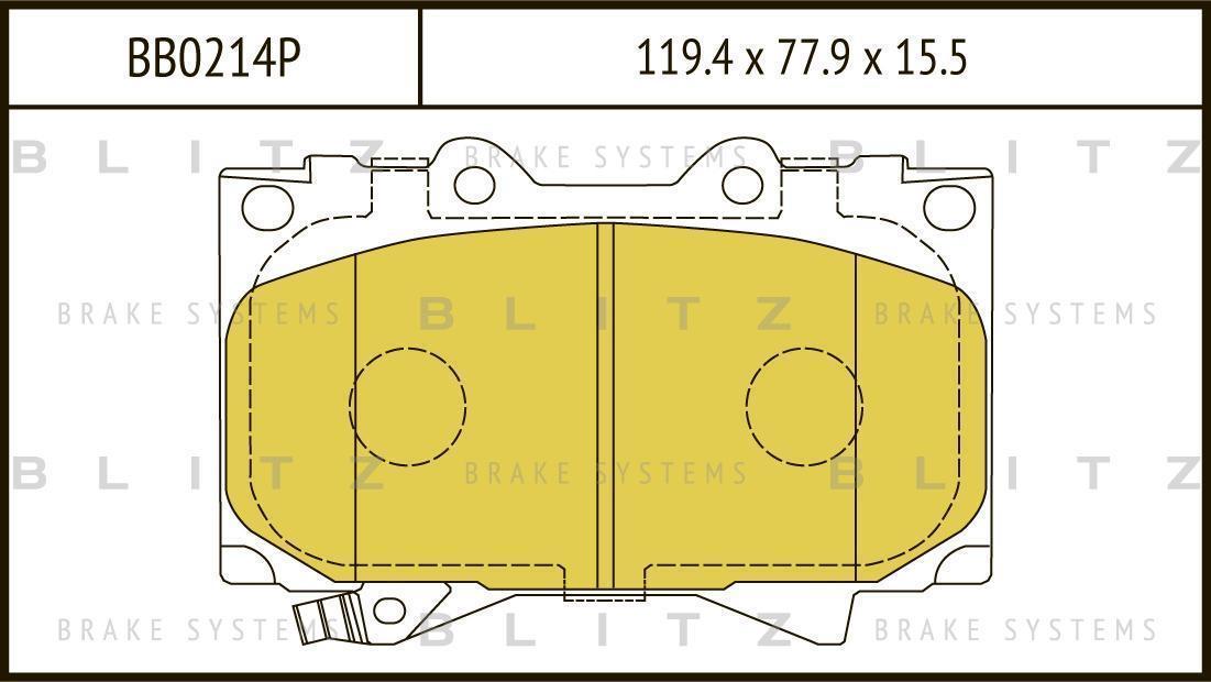 Колодки тормозные дисковые передние TOYOTA Land Cruiser 100 98-> BLITZ
