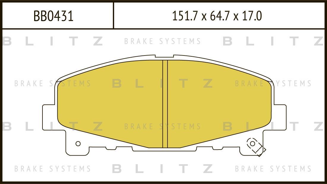 Колодки тормозные дисковые передние HONDA Accord 08-> BLITZ