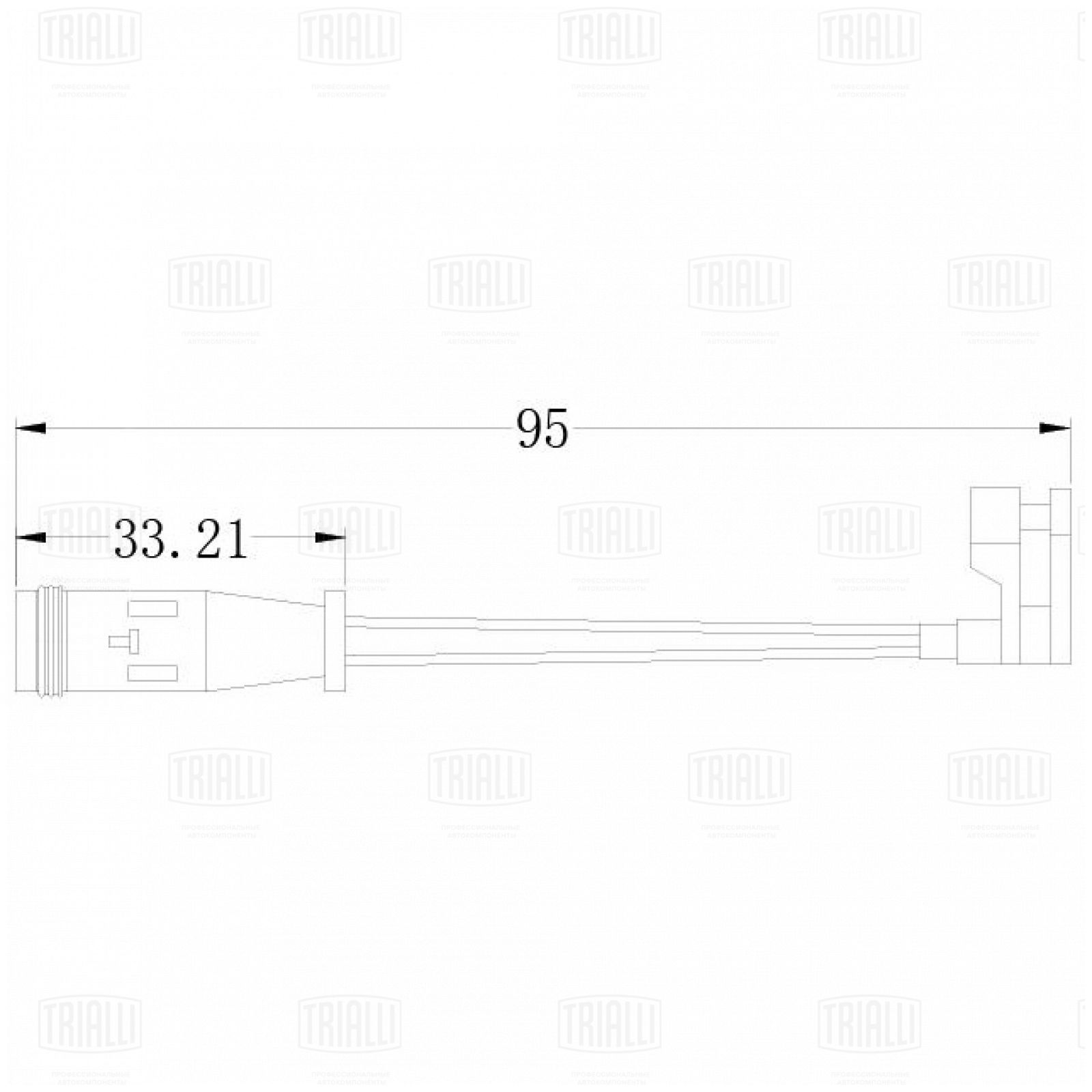 Датчик износа колодок Mercedes ML (W164) (05-) зад. L=95 Trialli