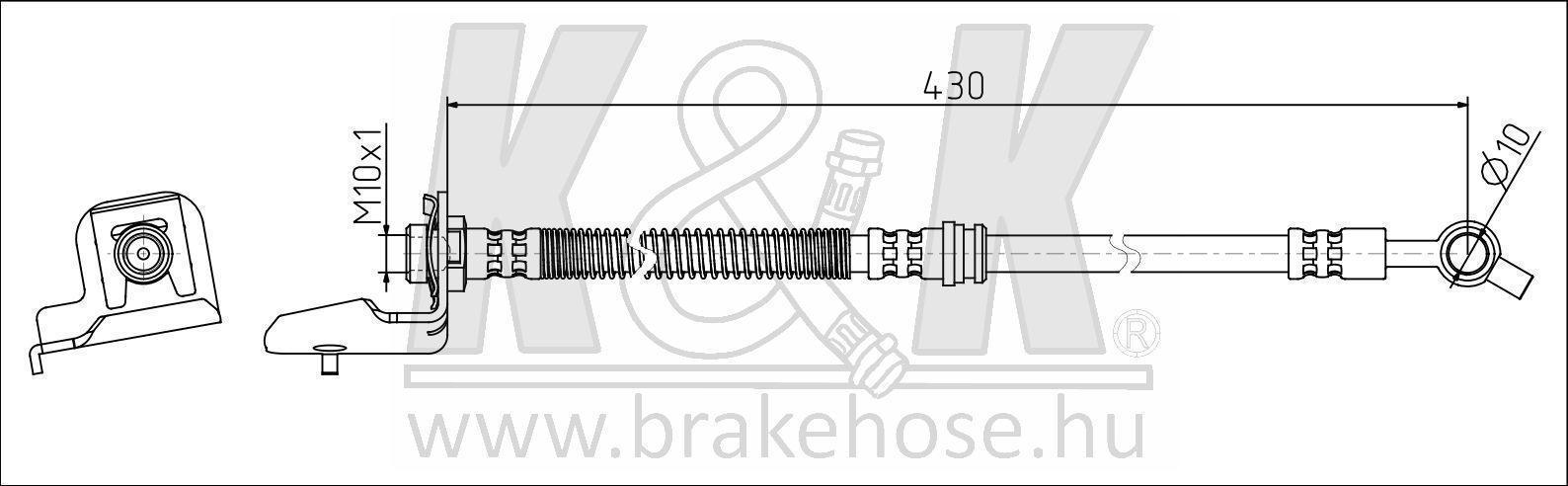 Шланг тормозной Hyundai Tucson 04- передний правый \ K&K FT1866