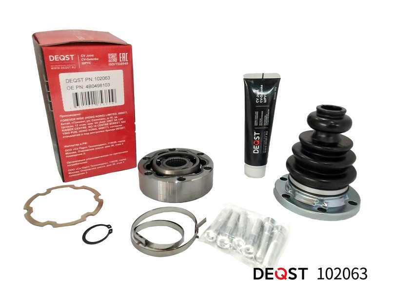 ШРУС Audi 80 (B3, B4) 86-, A4 (B5) 94-, A6 (C4, C5) 94-; VW Passat (B5) 96- внутренний \ DEQST 102063