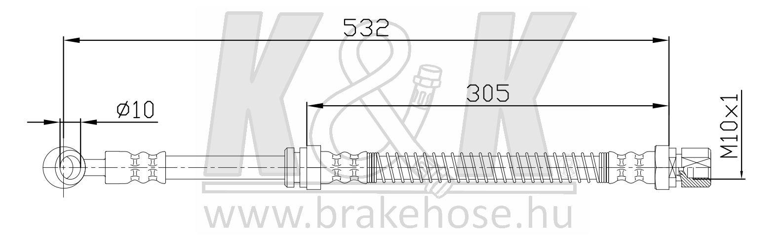 Шланг тормозной DAEWOO LEGANZA (KLAV) 1997- передний \ FT0603 K&K