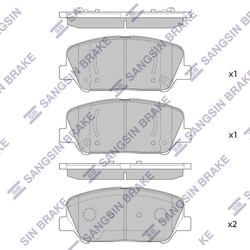 Колодки тормозные Hyundai i30 11-; Kia Ceed (JD) 12-, Cerato 13- R16", Optima R17" пер SANGSIN BRAKE