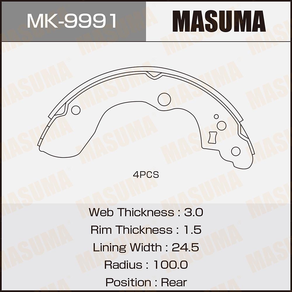 Колодки тормозные Suzuki Swift 10- Masuma