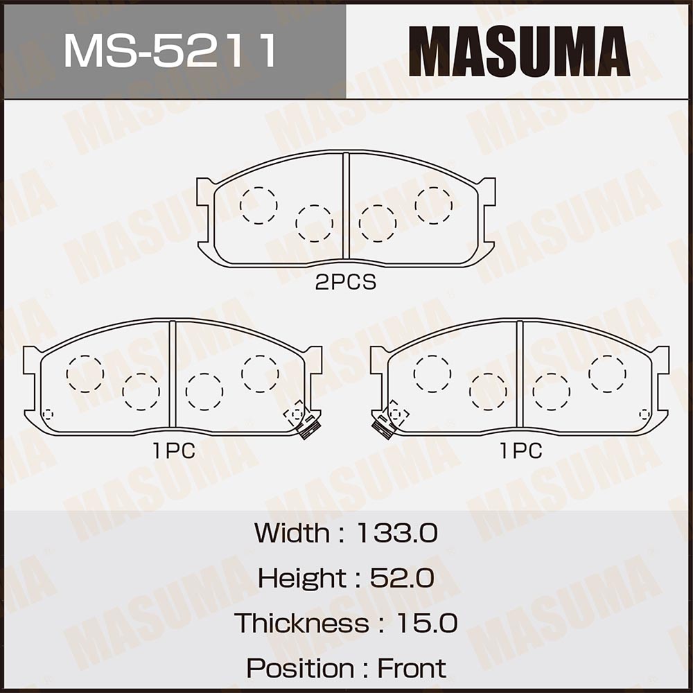 Колодки тормозные MASUMA MS5211 1U18-33-28Z,1U19-33-28Z,1U1A-33-28Z,1U1B-33-28Z,41060-HC025,41060-HC026,41060-