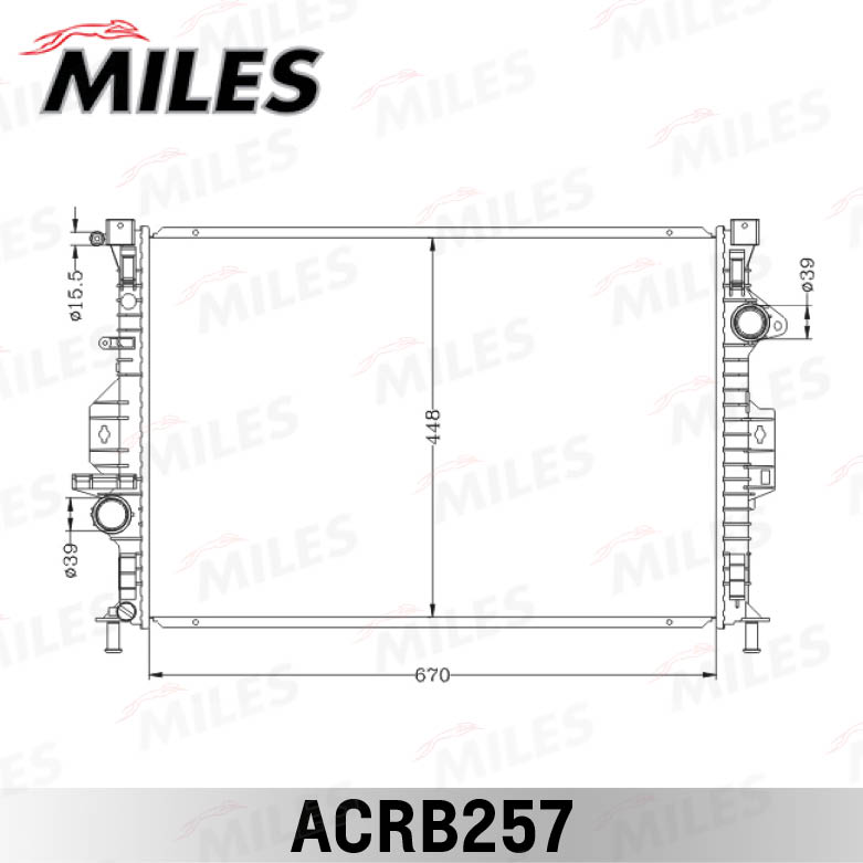 Радиатор MILES FORD KUGA 1.6T A/T 13-