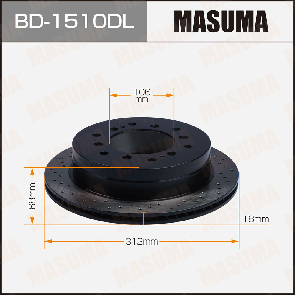 Диск тормозной Toyota Land Cruiser / KDJ90L rear перфор. LH Masuma