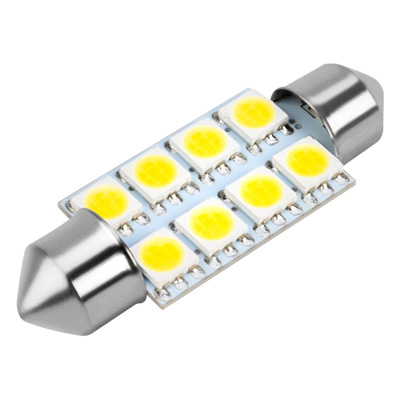 Лампа светодиодная 12V 10W салонный 39 мм белый 8 SMD 2 шт Skyway