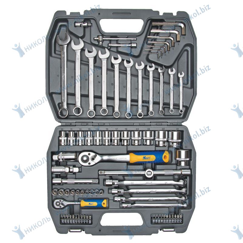 Набор инструмента KRAFT PRO 77 пр 1/2"-1/4"