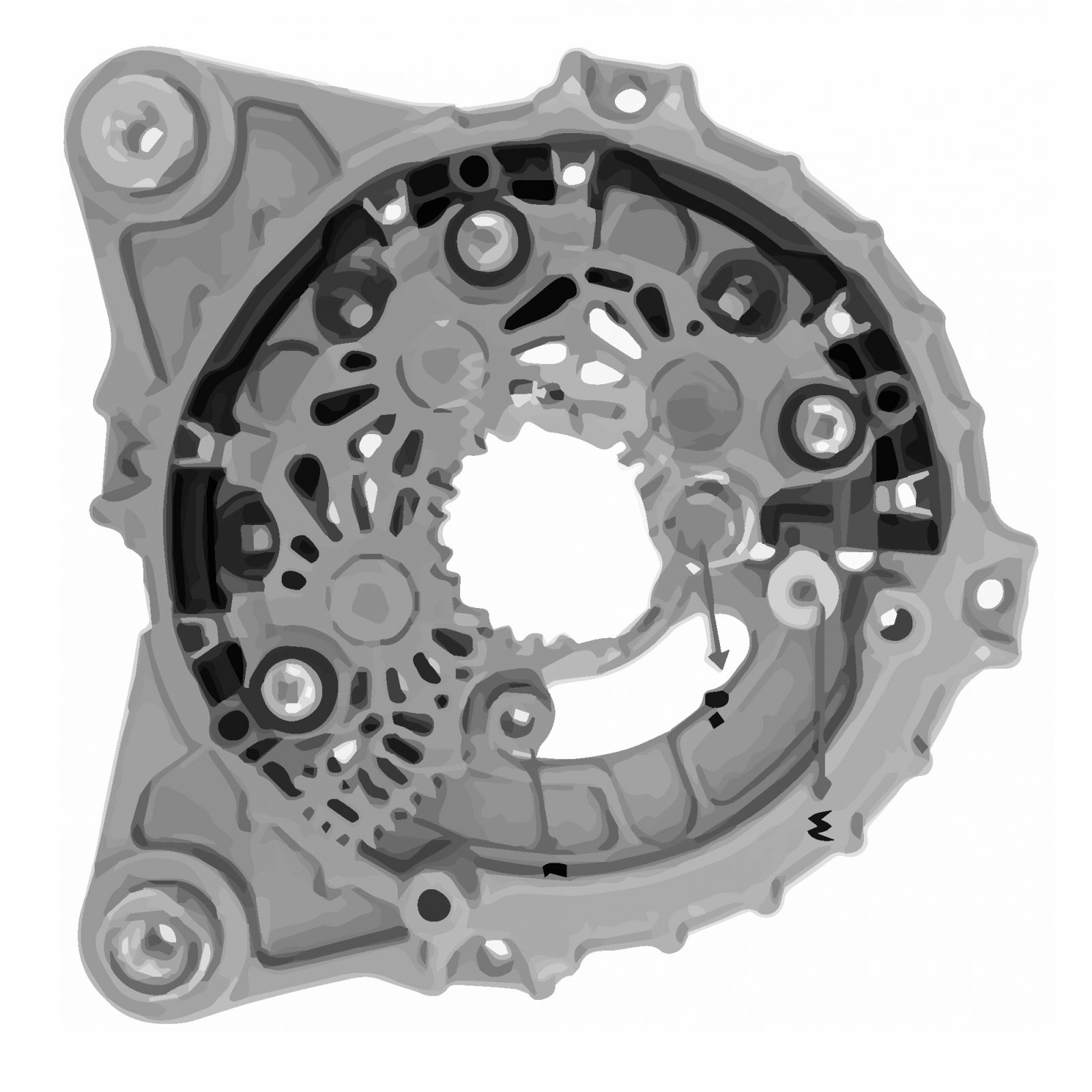 Мост диодный генератора Nissan Qashqai (13-)/X-Trail T32 (14-) 2.0i (с крышкой) StartVolt