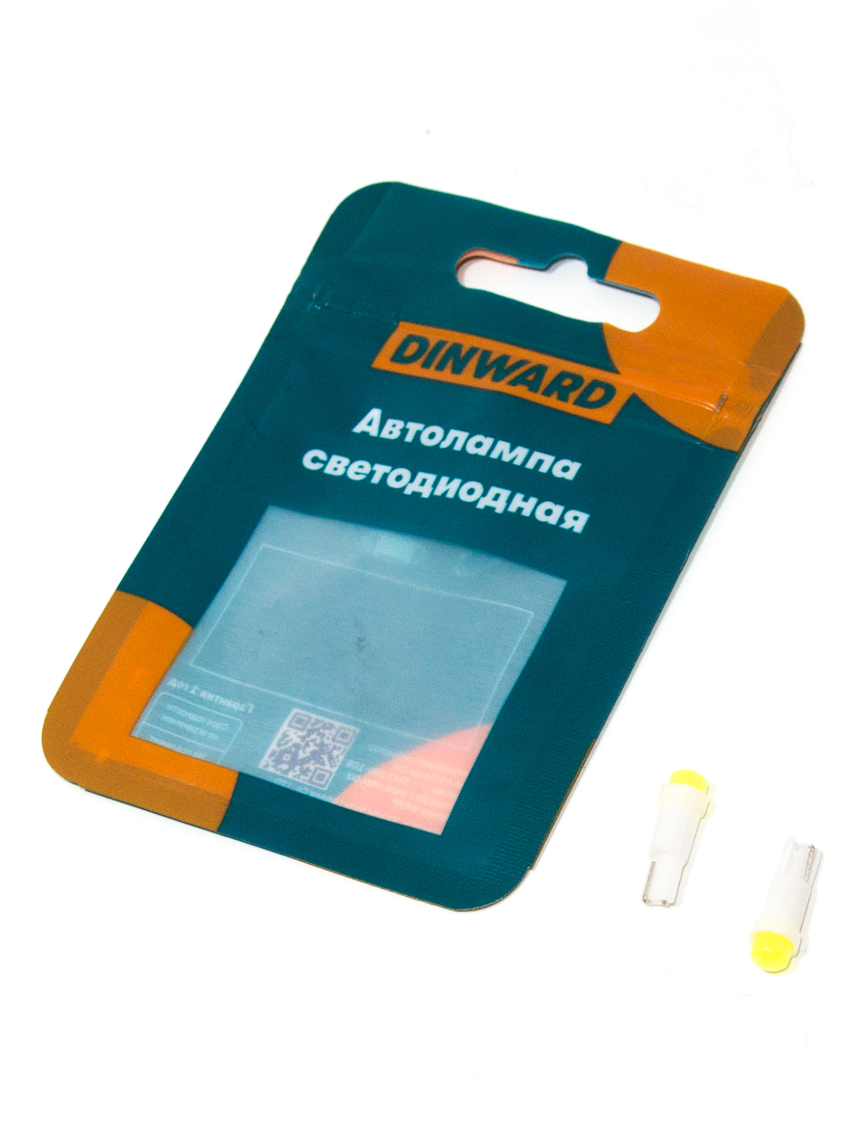 Лампа светодиод 12-1,2 б/ц белая СОВ диод ЯРКАЯ W2x4.6D DINWARD (к-т=2шт)