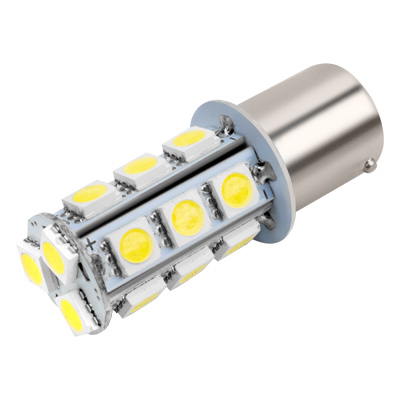 Автолампа диод S25 (P21W) 12V 18 SMD диодов 1-конт BA15s Белая SKYWAY (в компл. 2 шт.)
