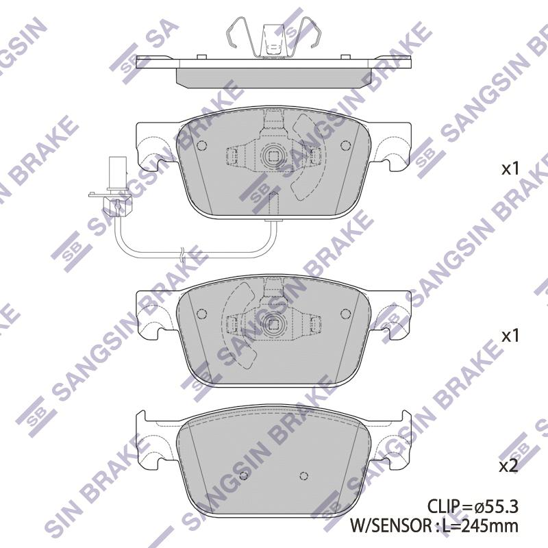 Колодки тормозные AUDI A4 15- SANGSIN BRAKE
