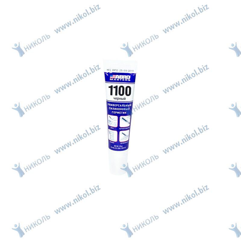 Герметик для стекол силикон черный ABRO MASTERS SS-1100-3 (70гр)