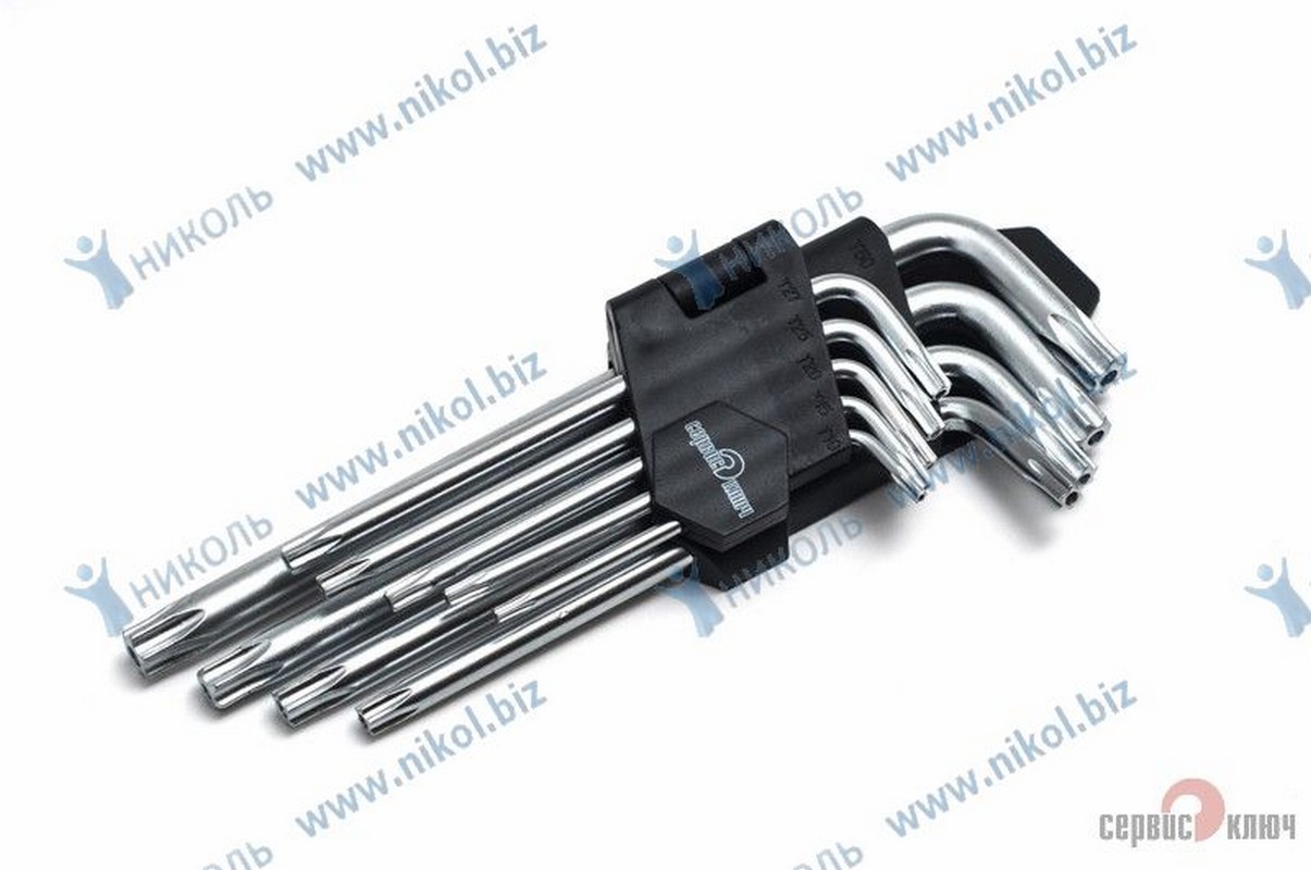 Набор ключей Torx с отверстием г-образных 9 пр. Сервис Ключ*