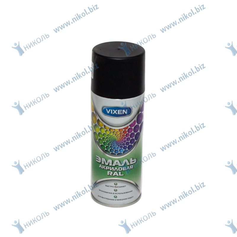 Краска аэроз черный янтарь матов (RAL 9005) VIXEN (520мл)