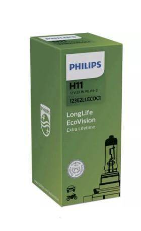 Лампа 12 В H11 55 Вт PGJ19-2 Long Life галогенная Philips