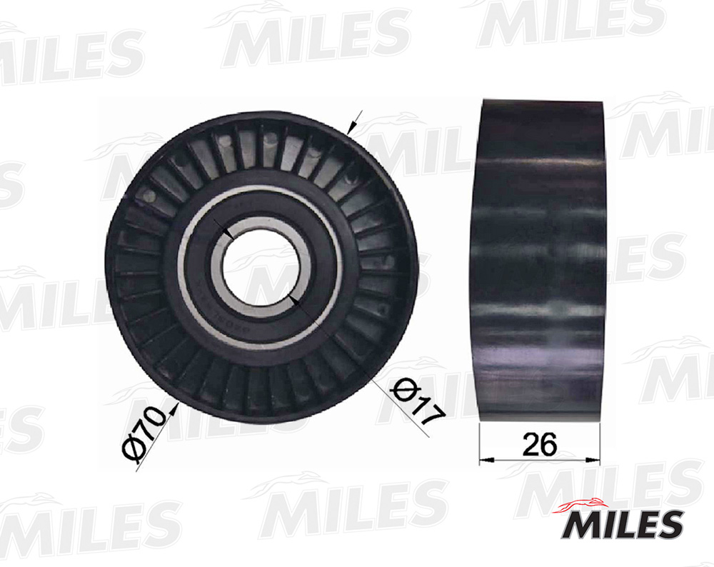 Ролик натяжителя MILES MB W210/211/202/203/VITO OM 611 98- 534048110