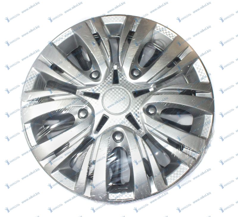 Колпак 15 ЛИОН серебро карбон NOVA-PRO/DINWARD NPk-1506/LW1506 (к-т=2шт)