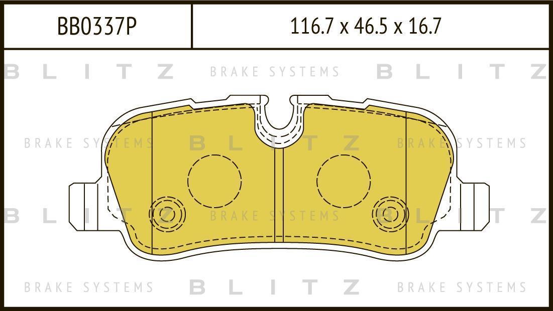 Колодки тормозные дисковые задние LAND ROVER Discovery/Range Rover/Range Rover Sport 04-> BLITZ