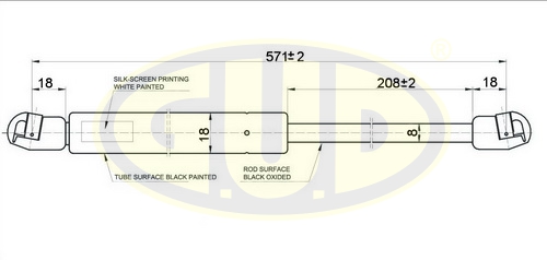 Упор багажника OPEL VECTRA C 04/02- 570N L=571/208MM_G.U.D