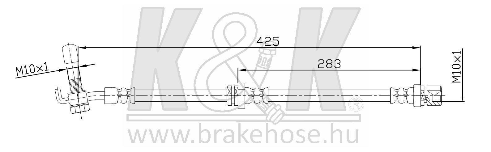 Шланг тормозной Chevrolet Lacetti 03-; Daewoo Gentra 13- задний правый \ K&K FT6231