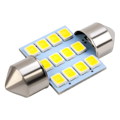 Лампа светодиодная 12V 5W салонный 31 мм белый 12 SMD 2 шт. Skyway