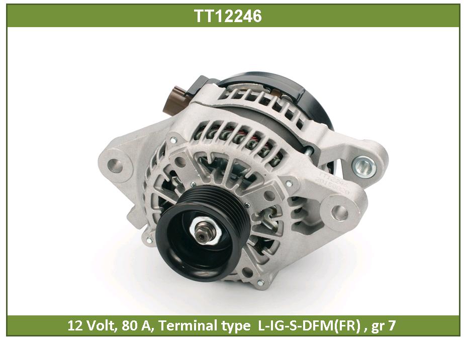 Генератор TOYOTA 2.7 2002-2010 2TRFE 80A, 7-Groove;Tesla Technics
