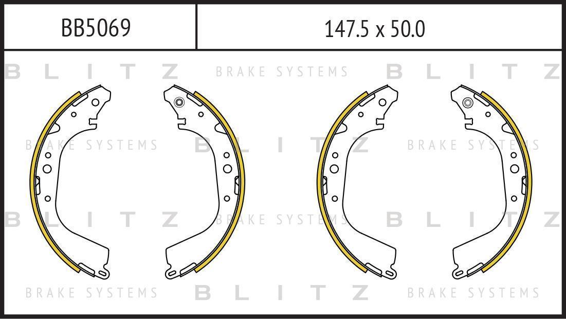 Колодки тормозные барабанные TOYOTA 4Runner/Hiace/Hilux/Land Cruiser 80/Liteace 84-> BLITZ
