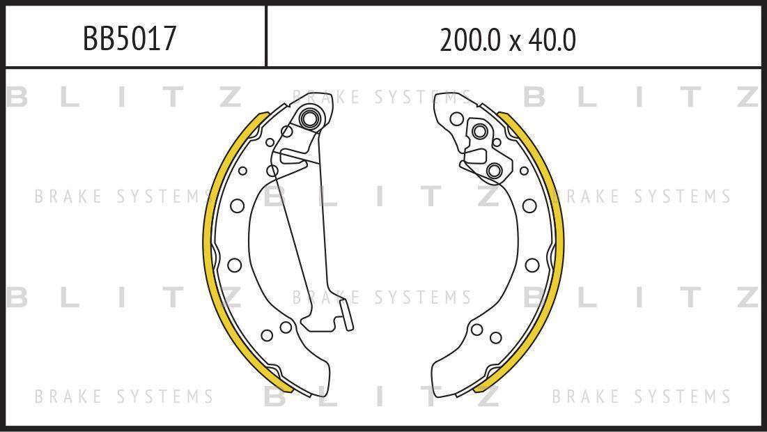 Колодки тормозные барабанные VW Golf/Polo 91- BB5017