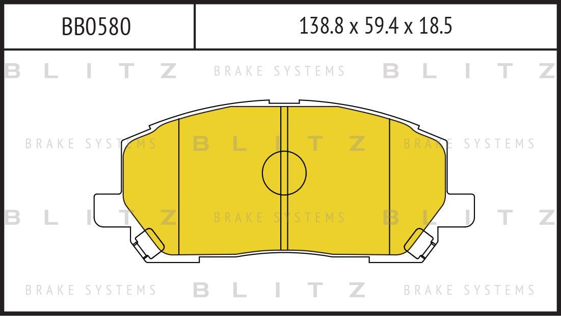 Колодки тормозные дисковые передние LEXUS RX 00-> BLITZ