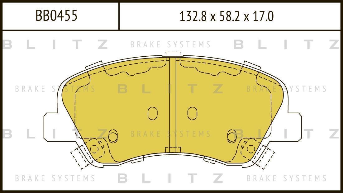 Колодки тормозные дисковые передние HYUNDAI Solaris 10-KIA Rio 11- BB0455