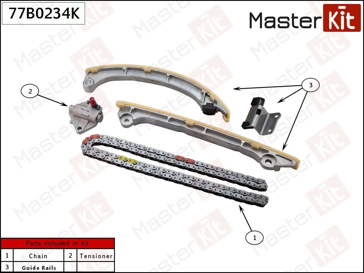 Комплект цепи ГРМ MAZDA CX-5/CX-9 2.5L PY-VPS 09- (без звездочек)