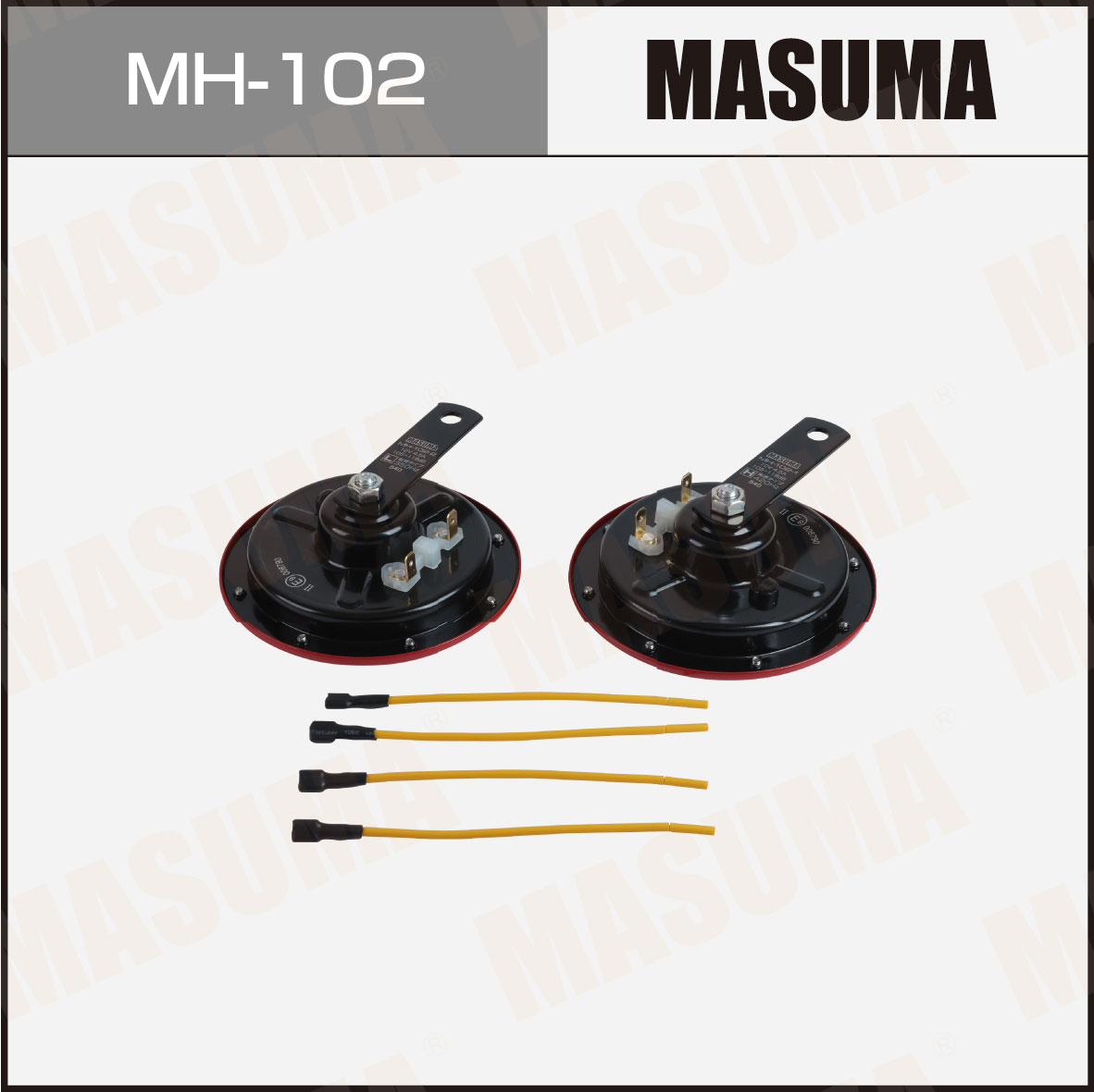 Сигналы звуковые , 12V 105-118dB 123мм RED Masuma