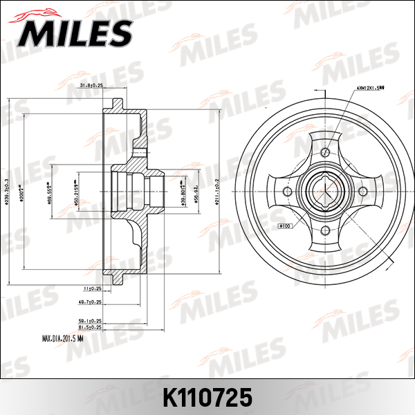 Барабан тормозной MILES