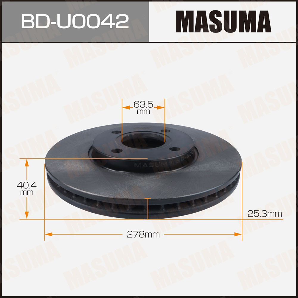 Диск тормозной Ford ECOSPORT 14-18 [уп2] передний Masuma