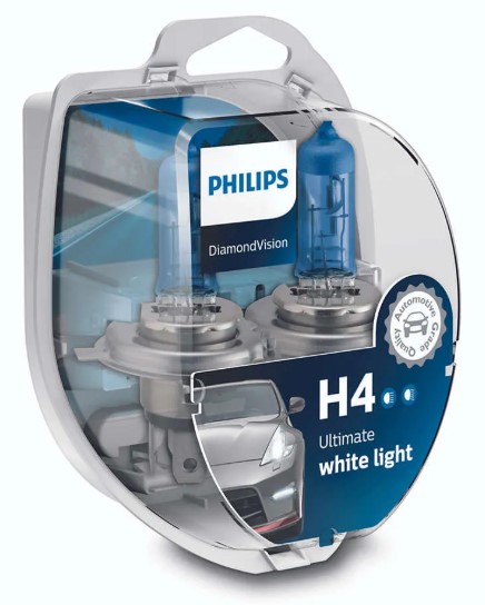 Лампа 12 В H4 60/55 Вт Р43 Diamand Vision галогенная 2 шт. Philips