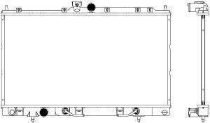 Радиатор SAKURA Mitsubishi Lancer 1.3/1.6/2.0 03- АКПП