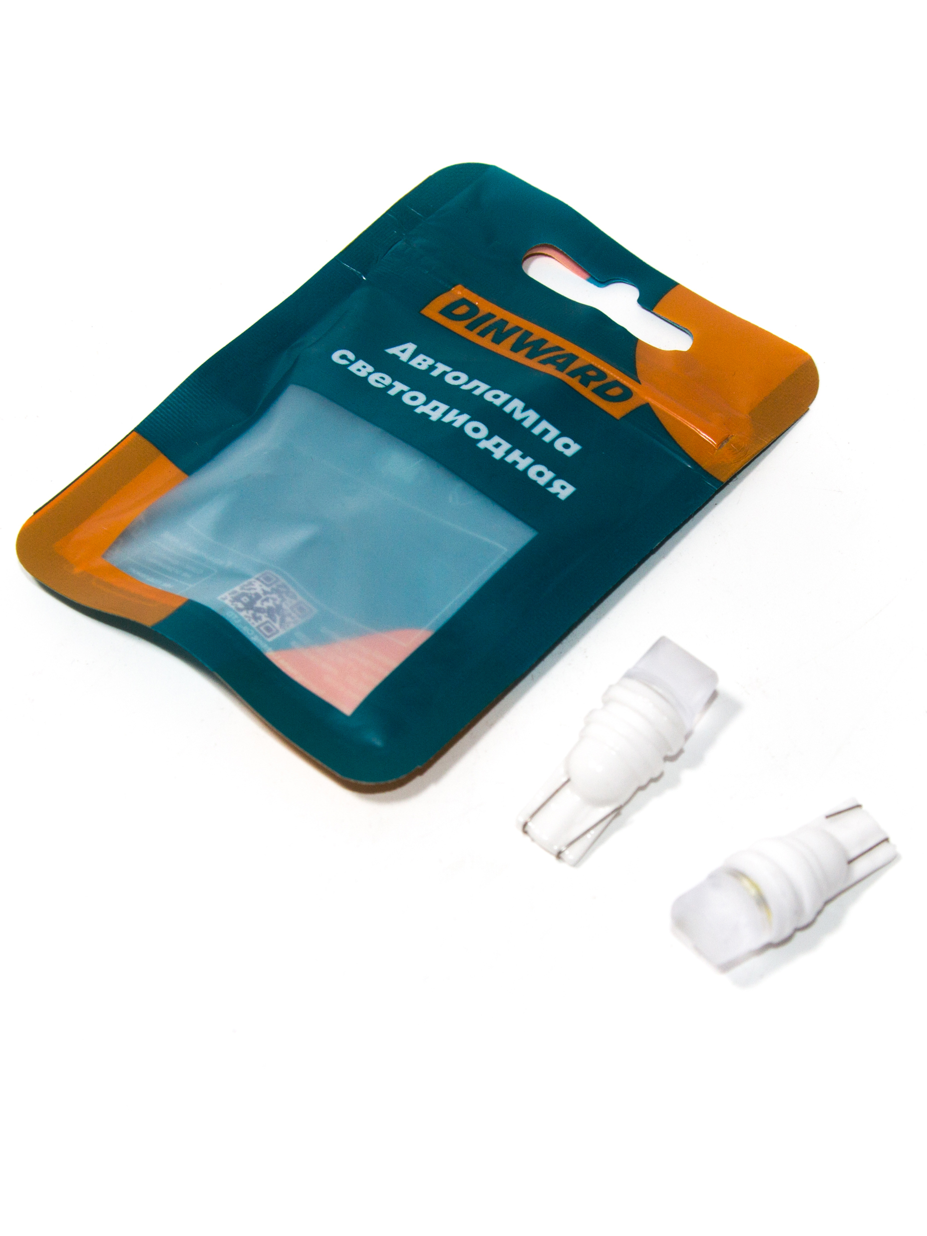 Лампа светодиод 12-5 б/ц (габарит) W2.1X9.5d бел 3D 3SMD (2835) PH CER DINWARD (к-т=2шт)