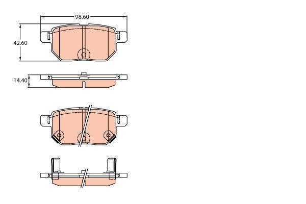 Колодки тормозные Toyota Corolla (E150,E180) 06-, Auris 07-, Yaris 05- задние (Akebono) \ TRW GDB3454
