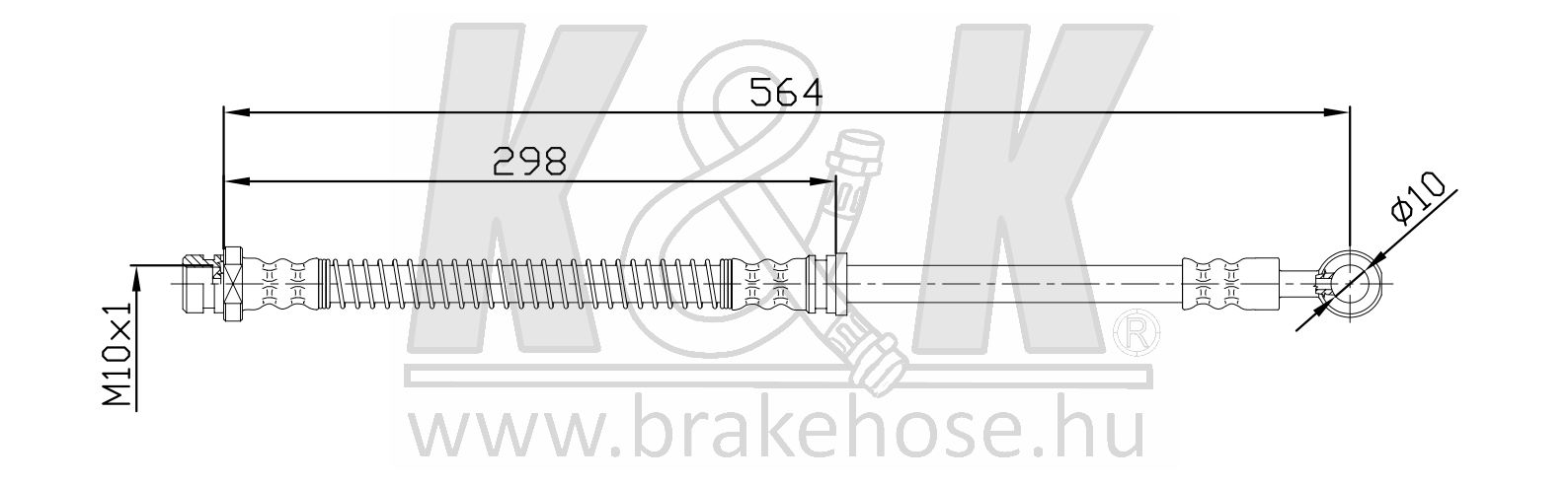 Шланг тормозной Mitsubishi Galant (EA) 96- передний \ K&K FT0473
