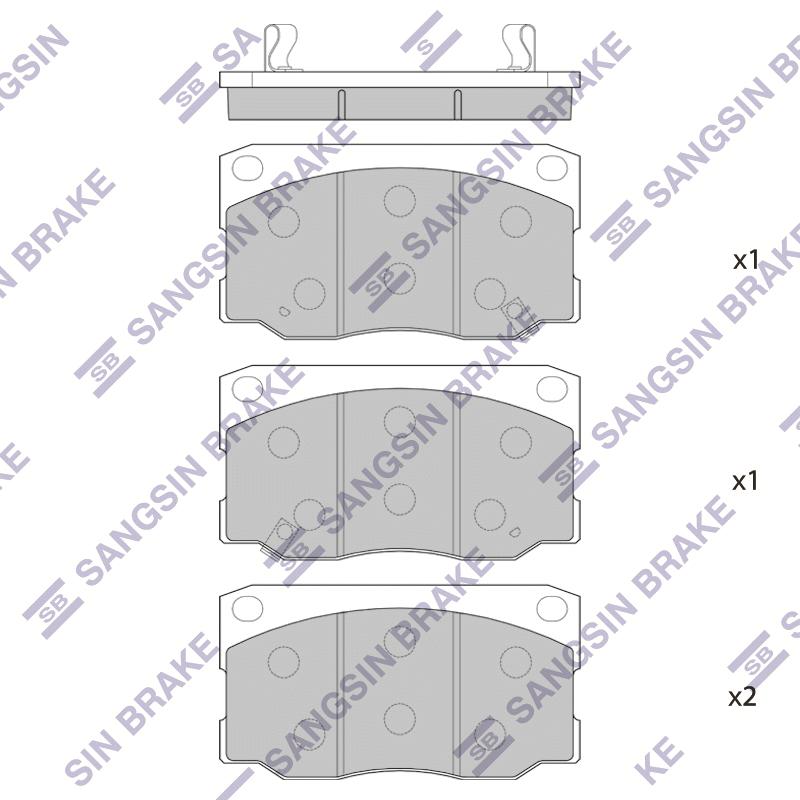 Колодки тормозные SANGSIN BRAKE Hyundai MIGHTY/ COUNTY BUS (04~) пер.