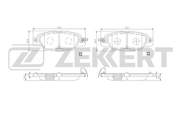 Колодки тормозные Mazda CX-5 11-17 задние Zekkert