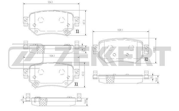 Колодки тормозные Mazda 6 III 12- задние дисковые (GDB3632) Zekkert