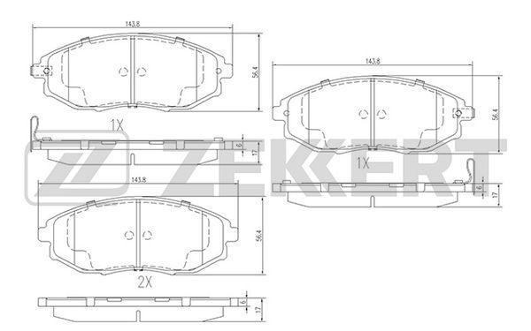 Колодки тормозные Chevrolet Epica (V250) 06-; Daewoo Tosca передние дисковые (GDB4179) Zekkert