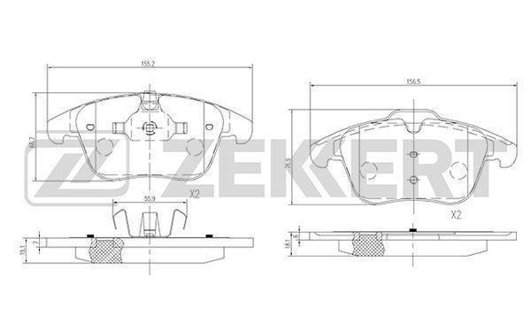 Колодки тормозные Citroen C5 I, II 01-; Ford Mondeo IV 07- передние дисковые (GDB1705) Zekkert